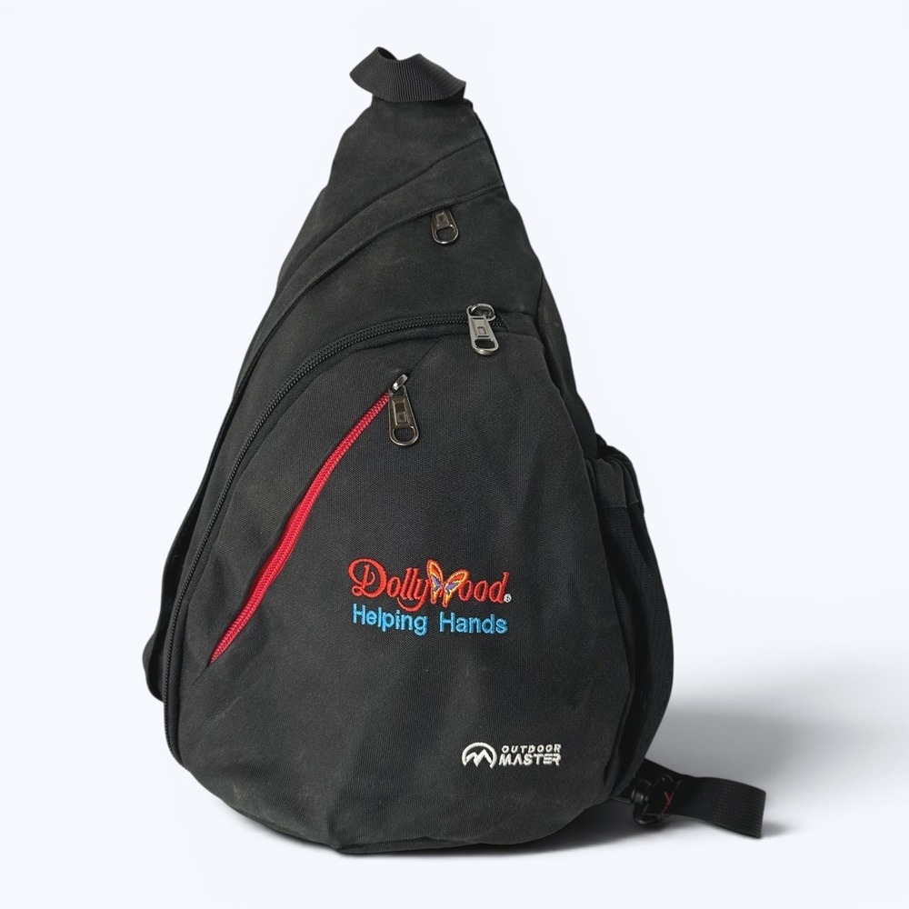 Dollywood Helping Hands Black Sling Backpack Crossbody Bag Outdoor Master